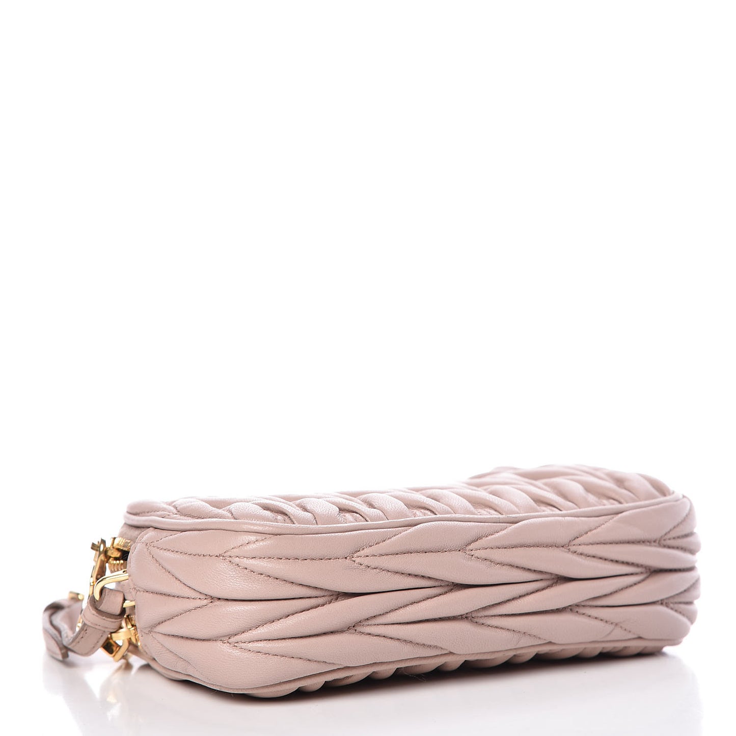 Nappa Matelasse Double Zip Pochette Clutch Cammeo