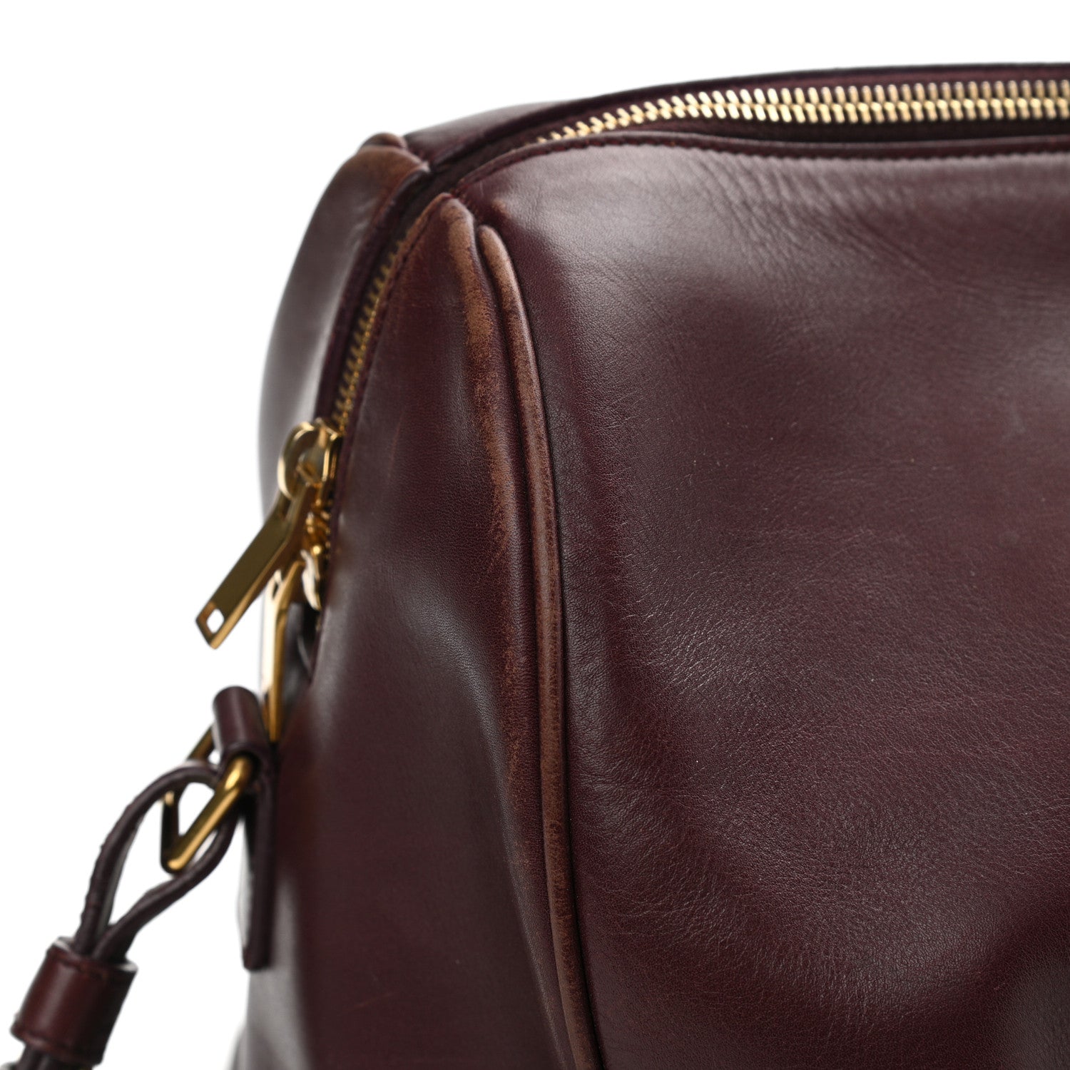 Saint Laurent Calfskin Classic Duffle 12 Wine 16 of 17