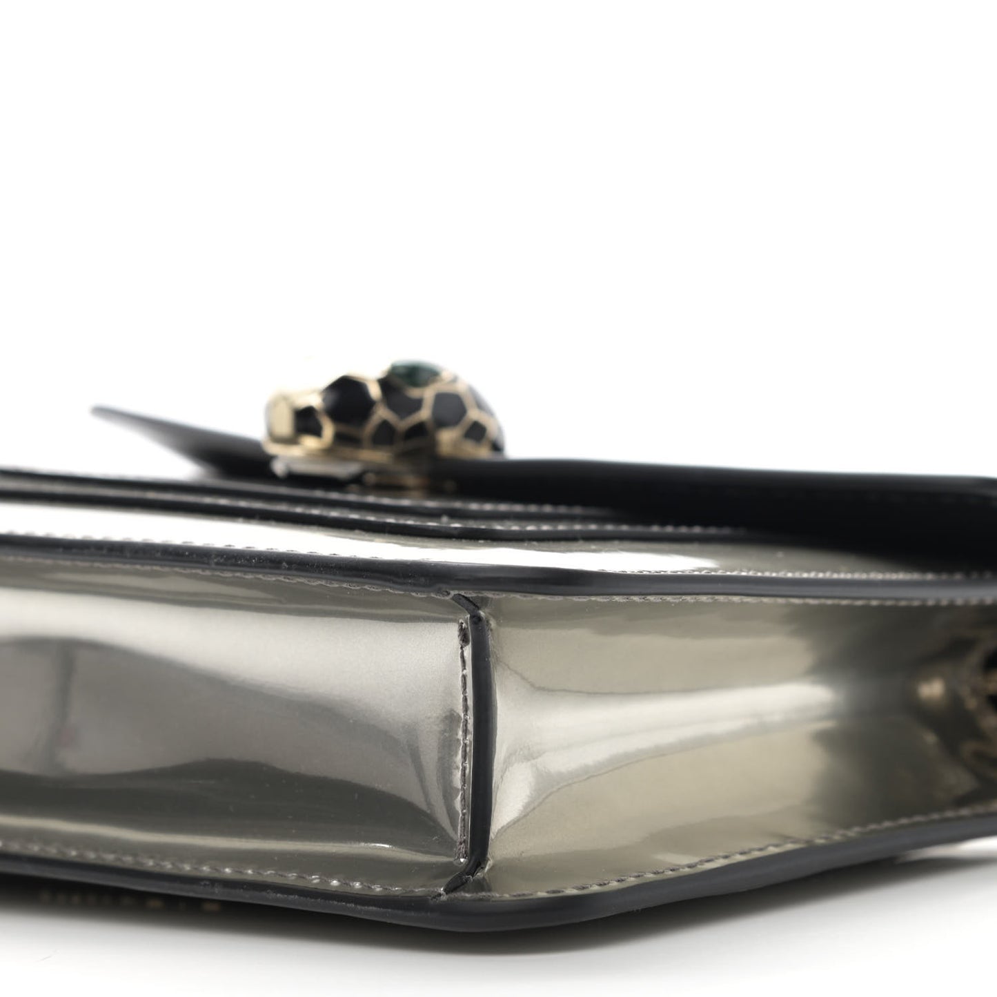 Metallic Calfskin Small Serpenti Forever Snake Strap Crossbody Bag Silver