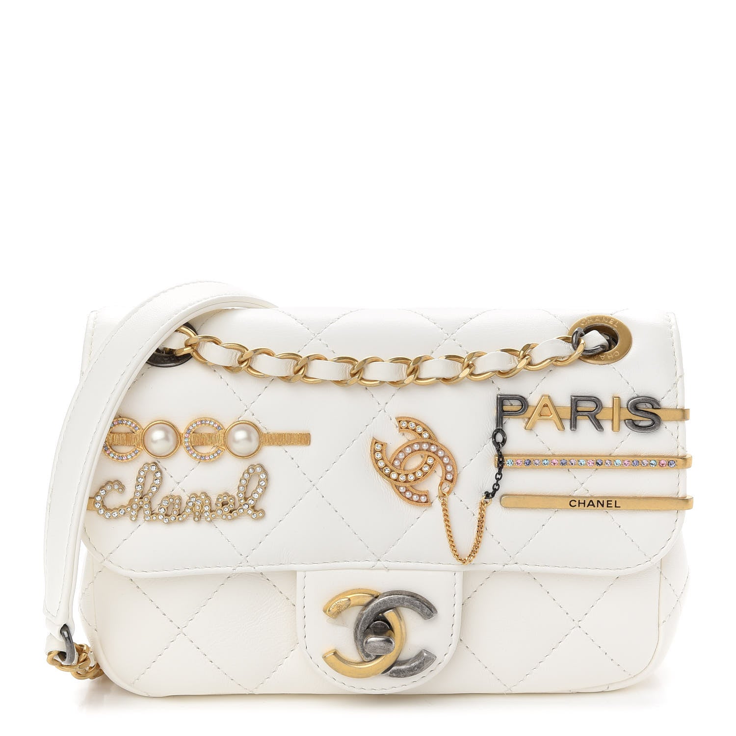 Chanel Lambskin Quilted Mini Coco Clips Flap White 1 of 10
