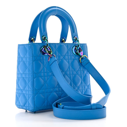 Christian Dior Lambskin Cannage Small Lady Dior Bright Blue 3 of 8
