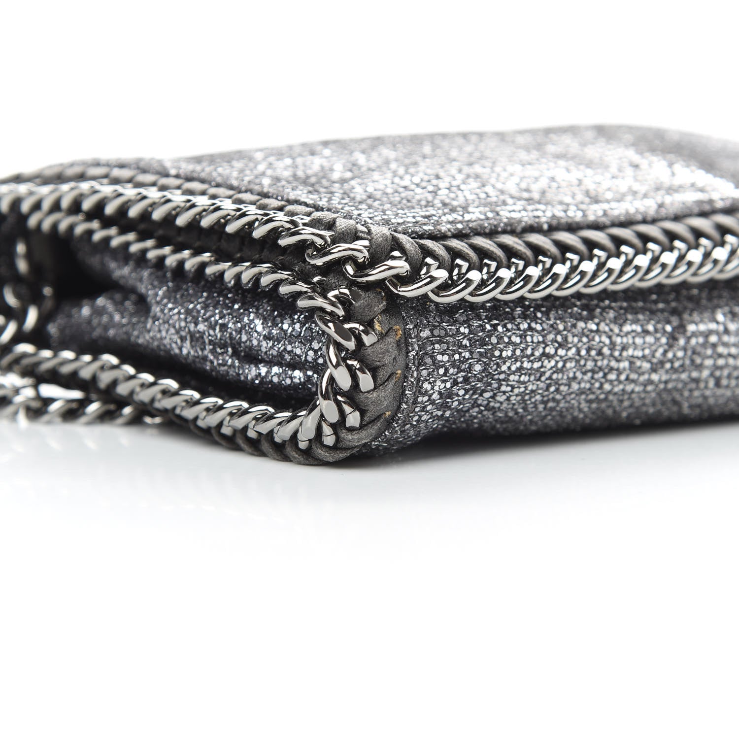 Stella McCartney Metallic Woven Raffia Falabella Crossbody Bag Silver 9 of 12