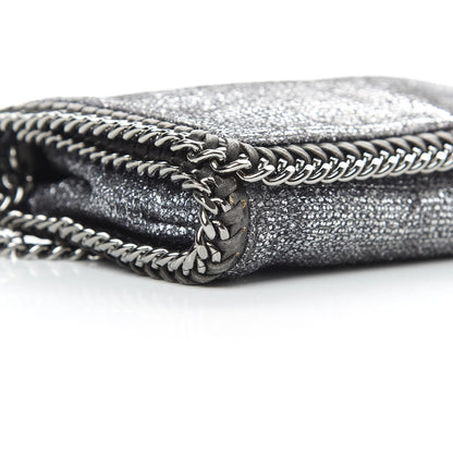 Stella McCartney Metallic Woven Raffia Falabella Crossbody Bag Silver 9 of 12