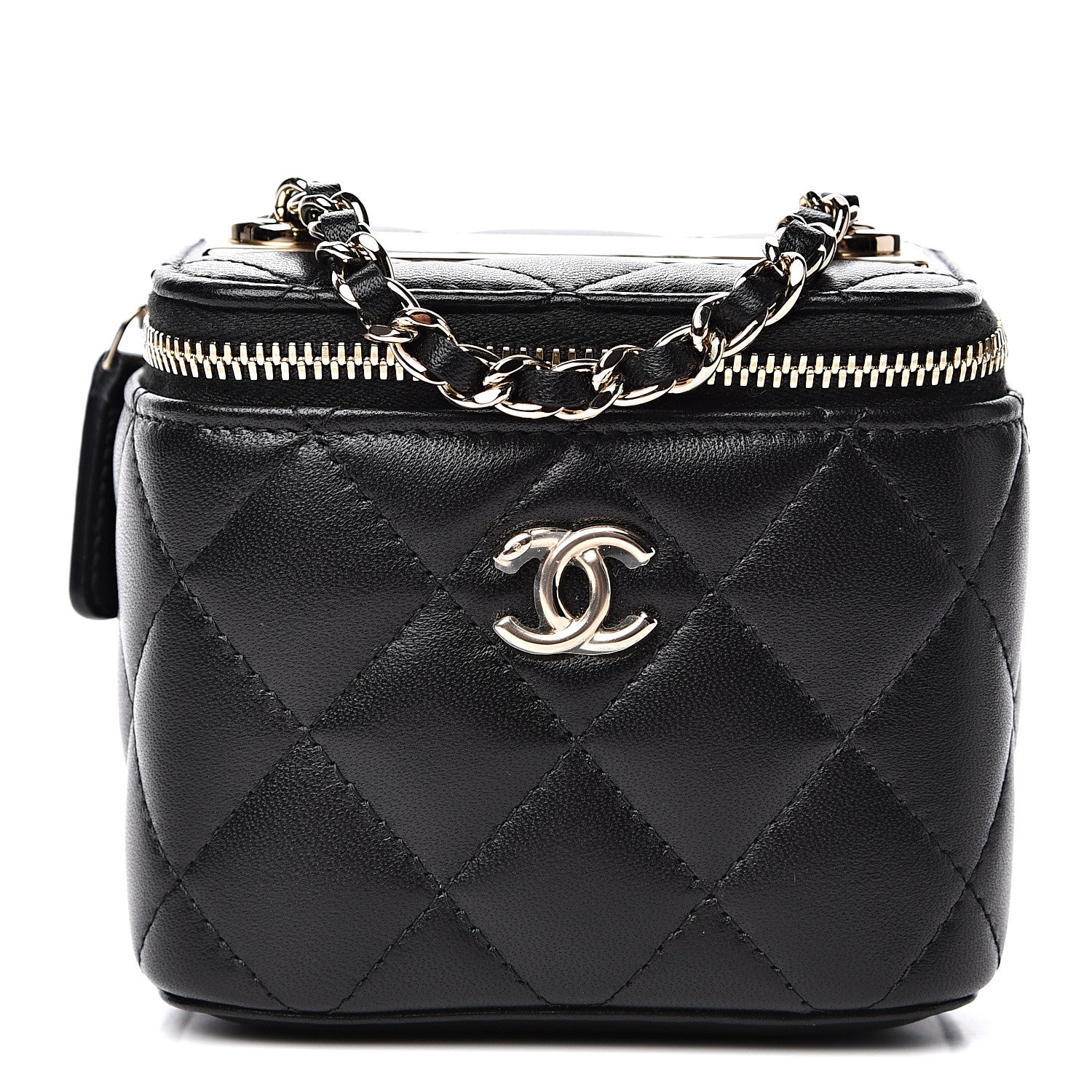 Chanel Lambskin Quilted Trendy Mini Vanity Case With Chain Black 1 of 11