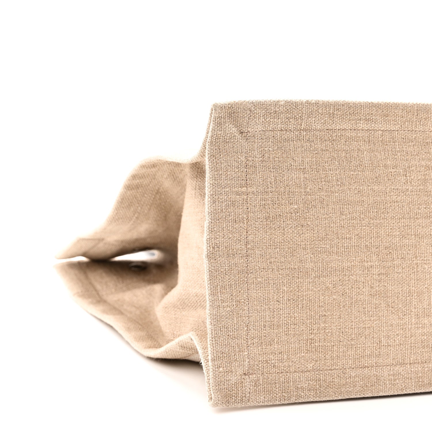 Saint Laurent Linen Calfskin Small Rive Gauche Tote Greggio Natural 8 of 9