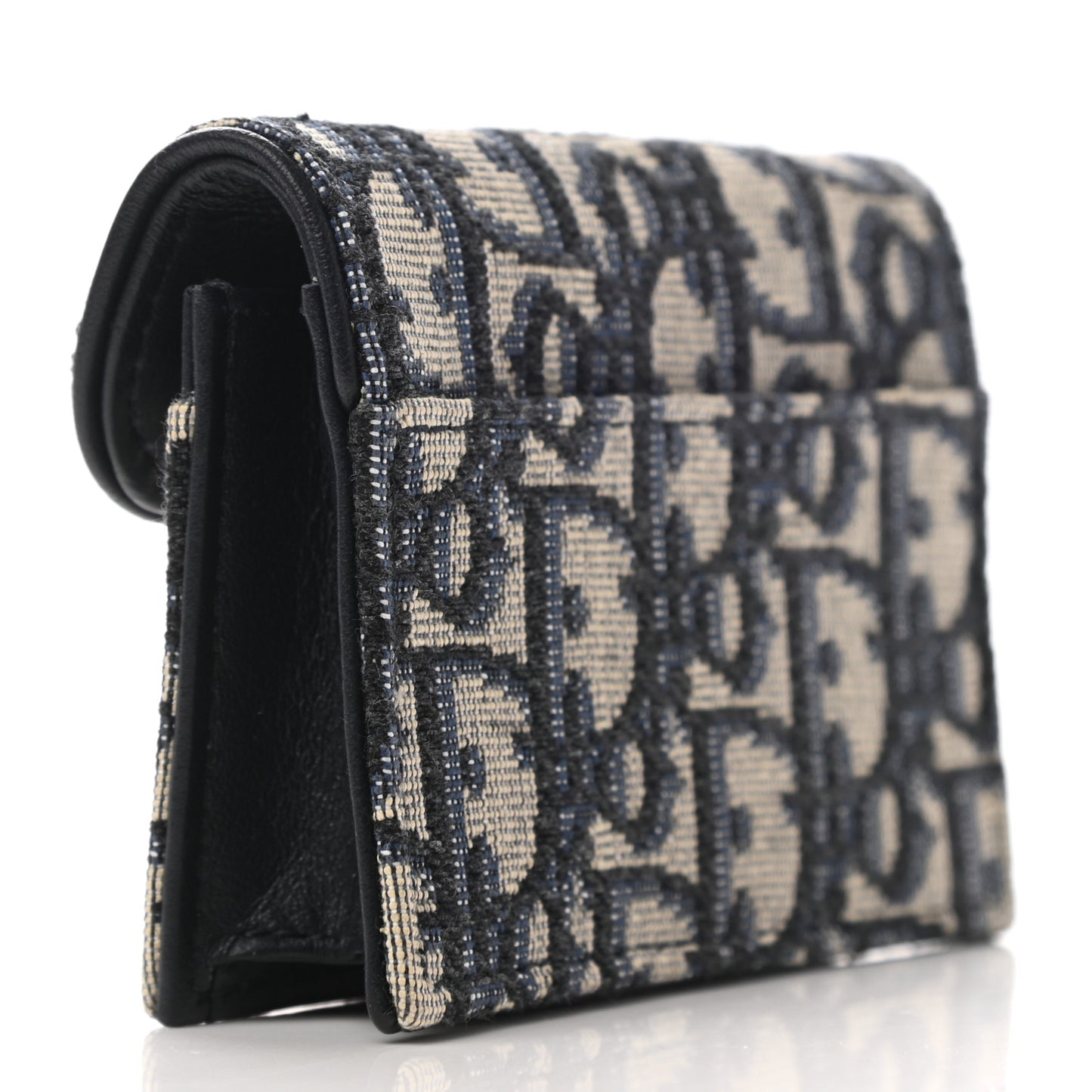 Oblique Saddle Card Holder Blue