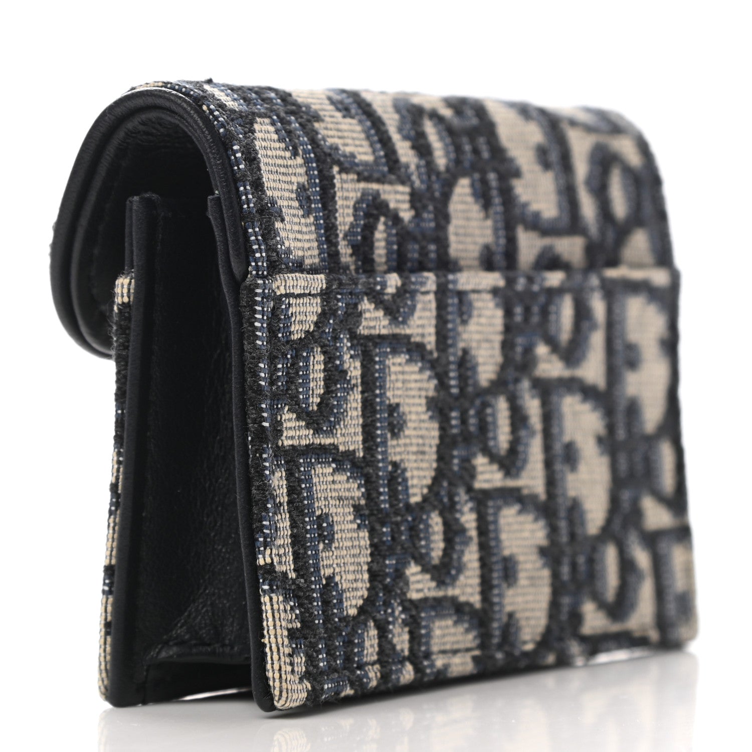 Christian Dior Oblique Saddle Card Holder Blue 3 of 7