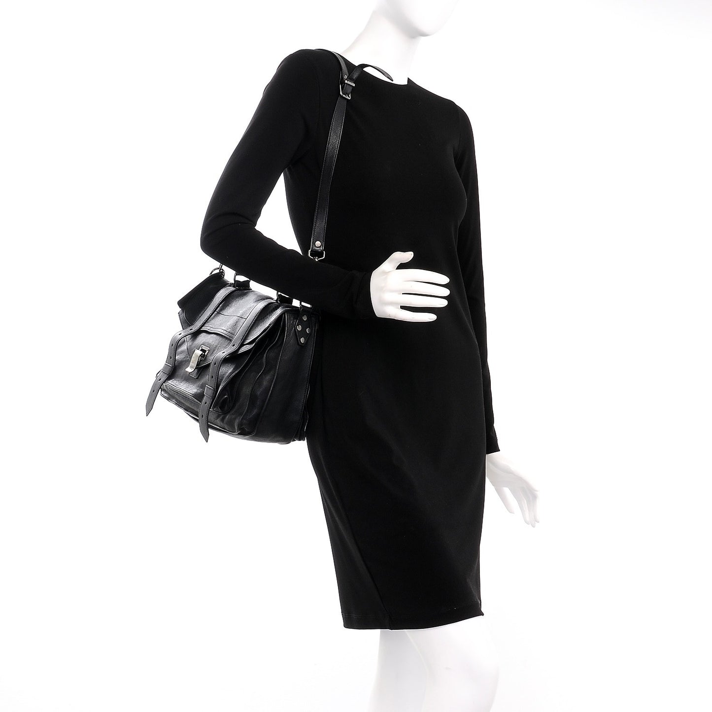 Lambskin Medium PS1 Satchel Black