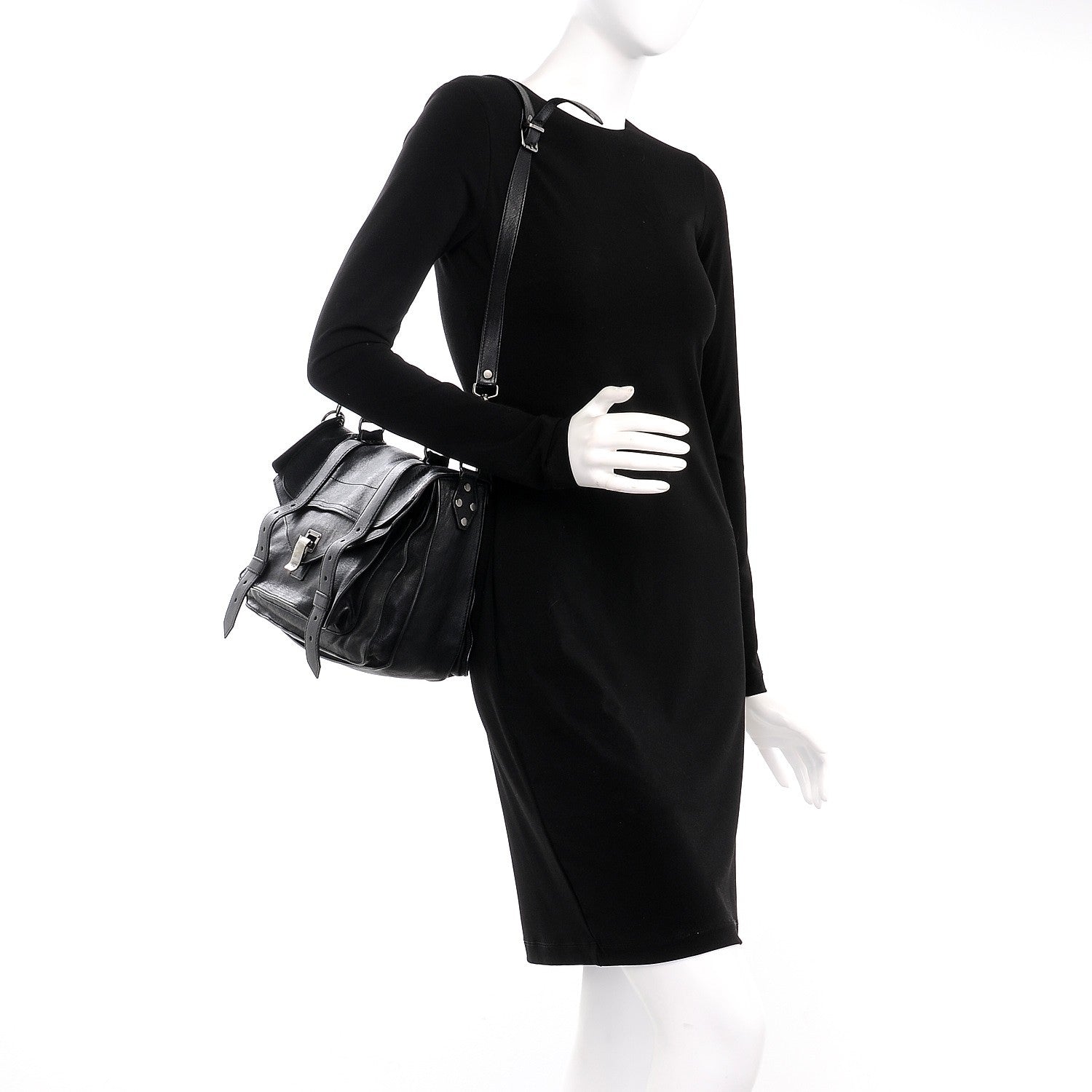 Proenza Schouler Lambskin Medium PS1 Satchel Black 2 of 8