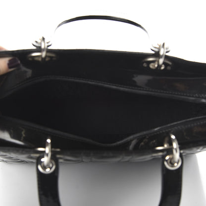 Christian Dior Patent Cannage Large Lady Dior Black 5 of 9