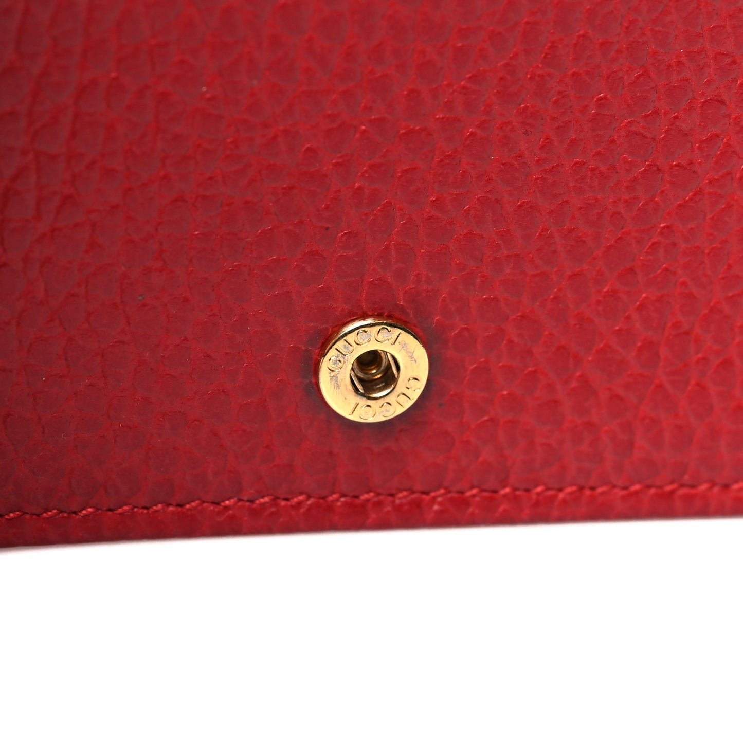 Pebbled Calfskin GG Marmont Card Case Hibiscus Red