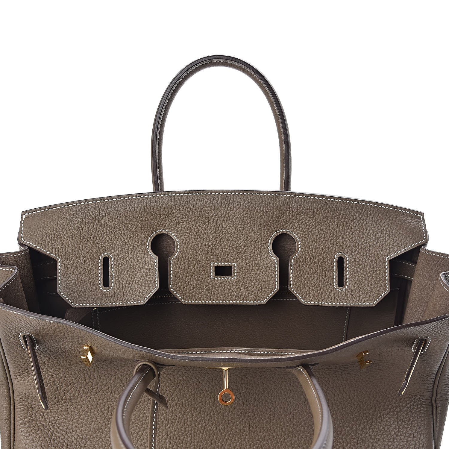 Hermes Taurillon Clemence Birkin 35 Etoupe 10 of 31