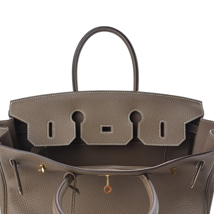 Hermes Taurillon Clemence Birkin 35 Etoupe 10 of 31