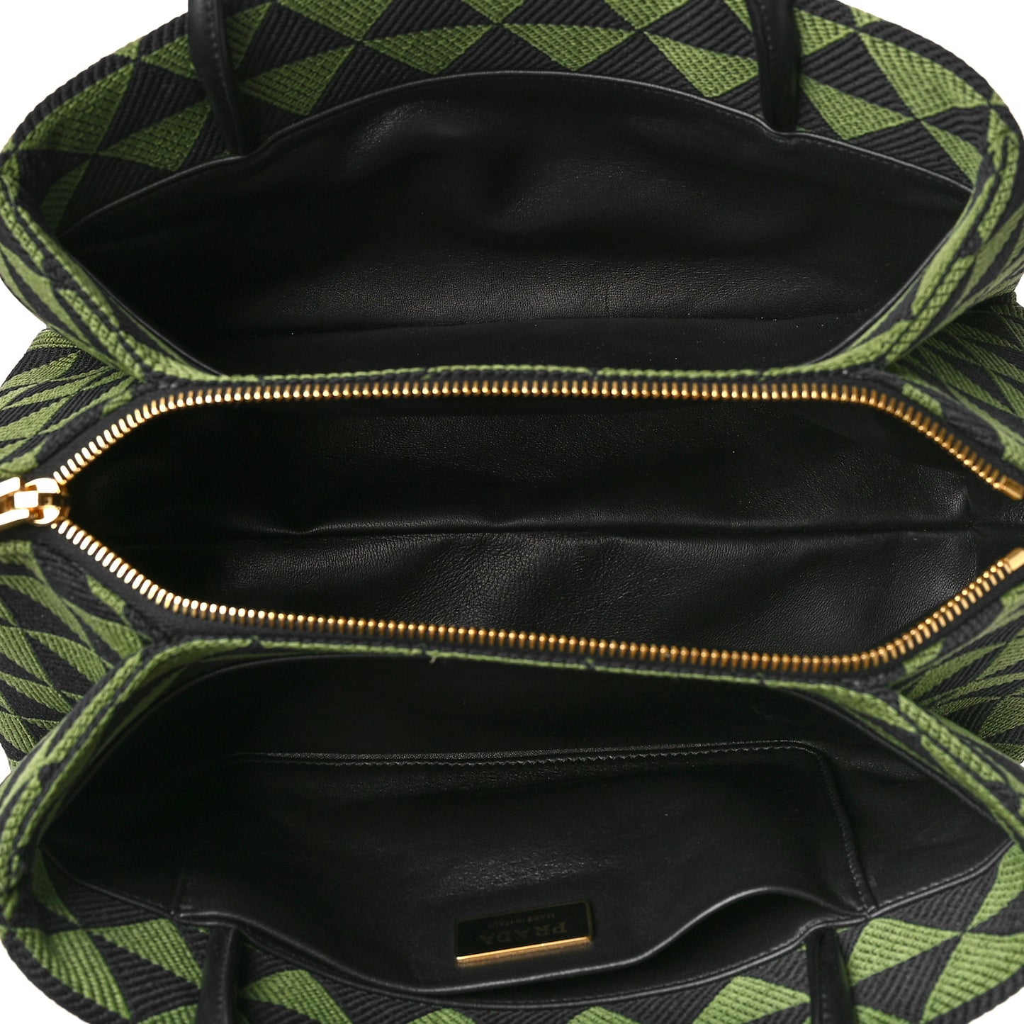 Jacquard Triangolo Symbole Embroidered Small Shoulder Bag Black Edera