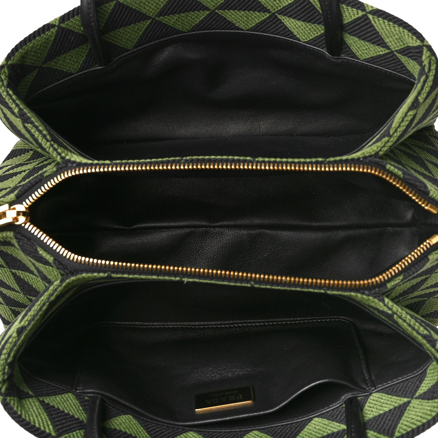 Prada Jacquard Triangolo Symbole Embroidered Small Shoulder Bag Black Edera 5 of 8
