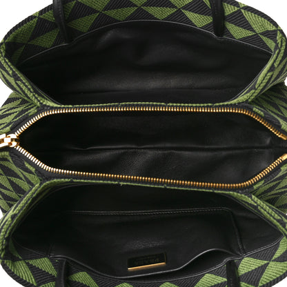 Prada Jacquard Triangolo Symbole Embroidered Small Shoulder Bag Black Edera 5 of 8