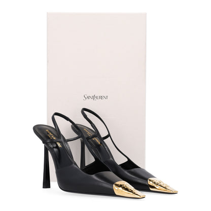 Saint Laurent Smooth Calfskin Jeanne 110 Slingback Pumps 41 Black 11 of 11