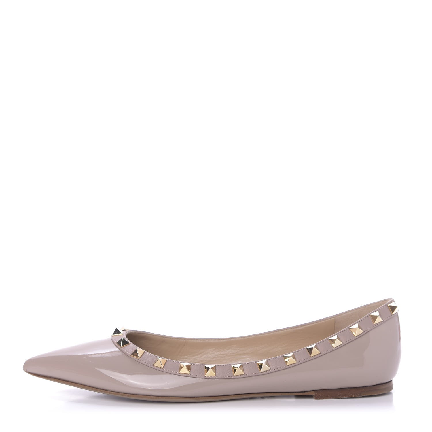 Valentino Garavani Patent Rockstud Ballerina Flats 39 Poudre 1 of 10