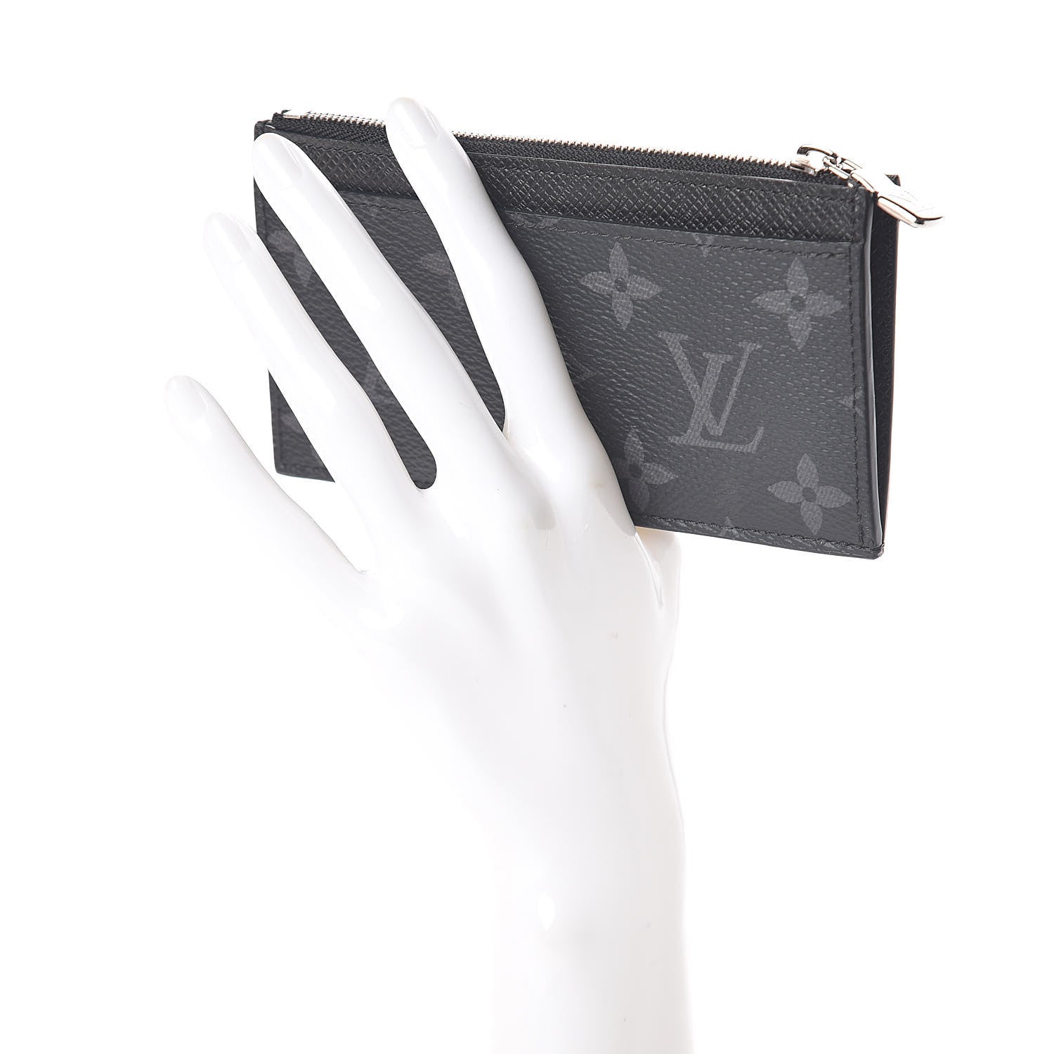 Louis Vuitton Monogram Eclipse Taiga Coin Card Holder 2 of 7