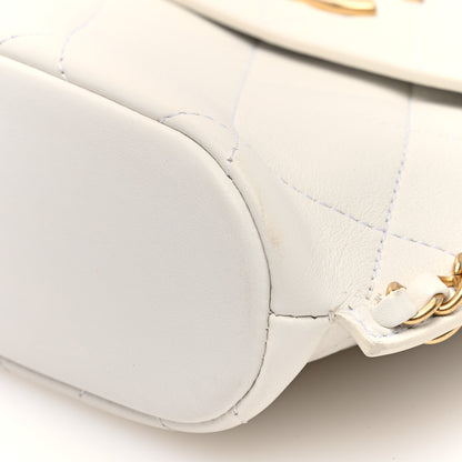 Chanel Calfskin Quilted Chain Small Hobo Bag White 11 of 11