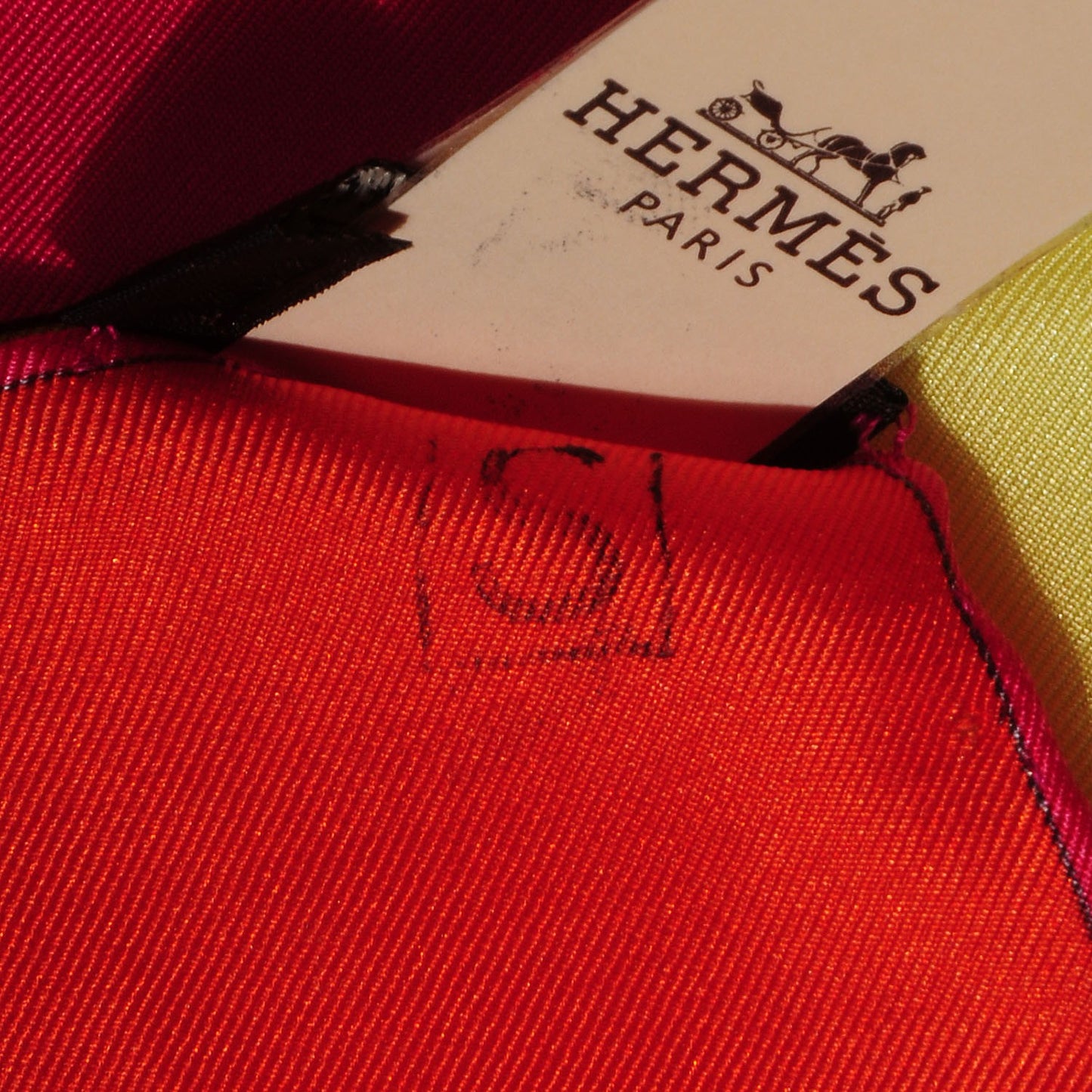 Summer Twill Silk Astrologie Nouvelle Scarf 140 Vert Fluo Rose Indien Cobalt