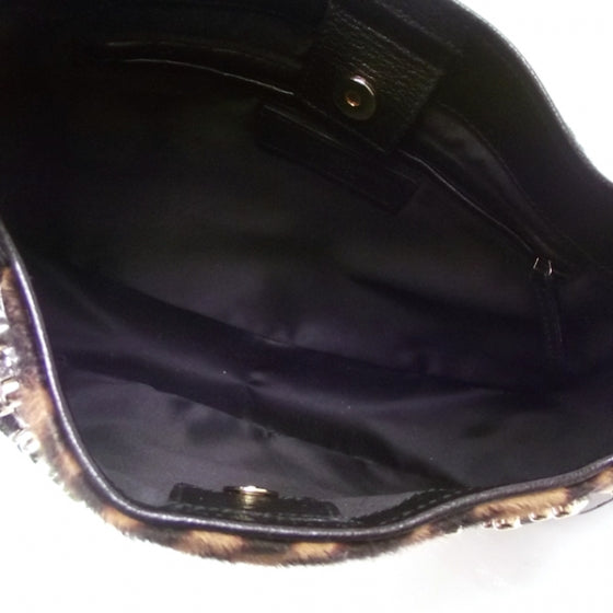 Patent Leopard Shoulder Bag