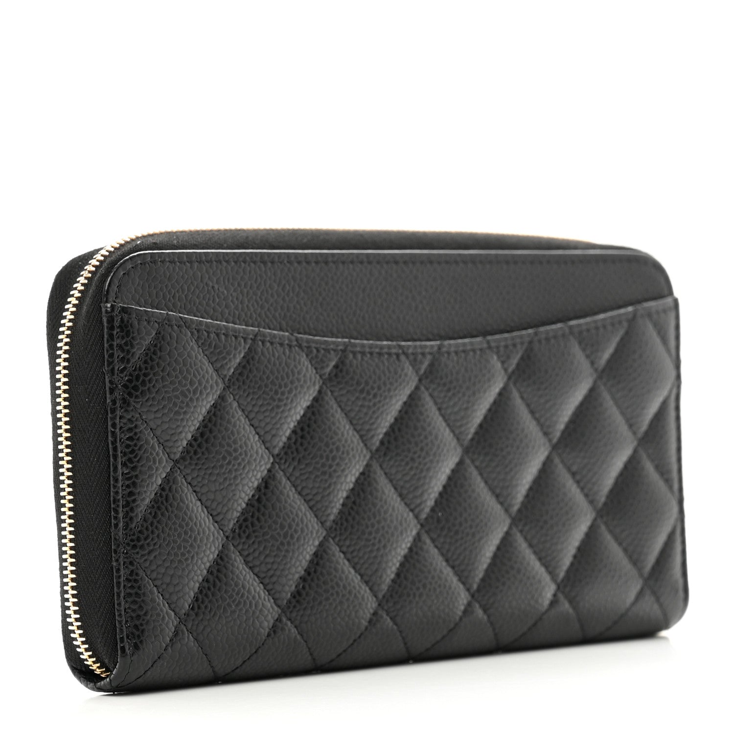 Chanel Caviar Quilted Large Gusset Zip Around Wallet Black 3 of 8