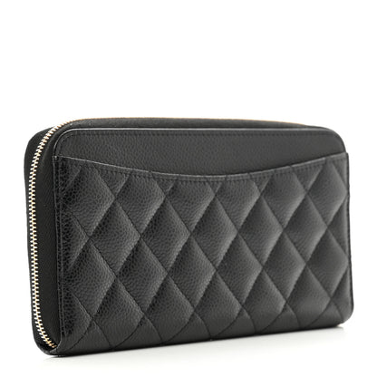 Chanel Caviar Quilted Large Gusset Zip Around Wallet Black 3 of 8