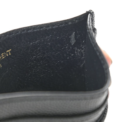 Saint Laurent Grain De Poudre Matelasse Chevron Monogram Credit Card Case Black 7 of 7