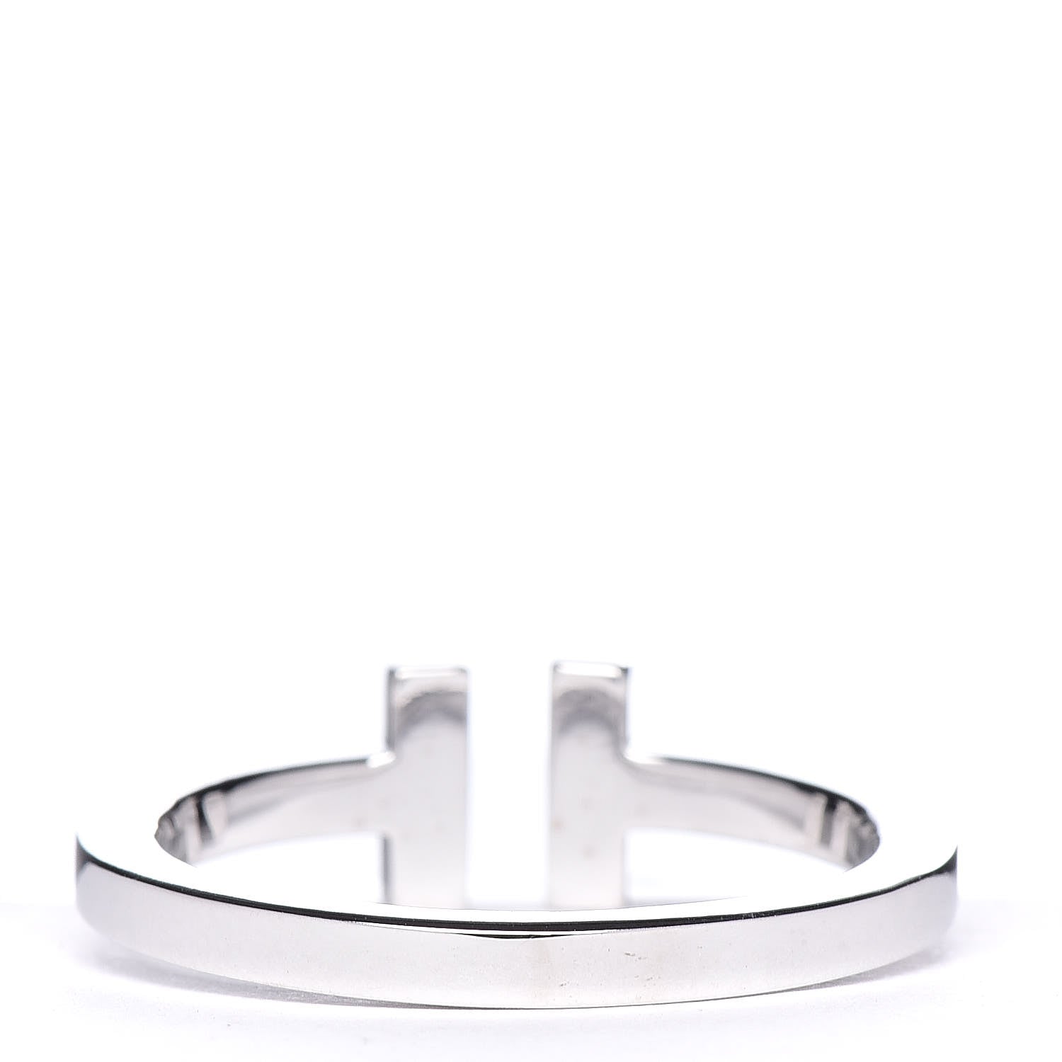 Tiffany 18K White Gold T Square Ring 66 11.5 4 of 5