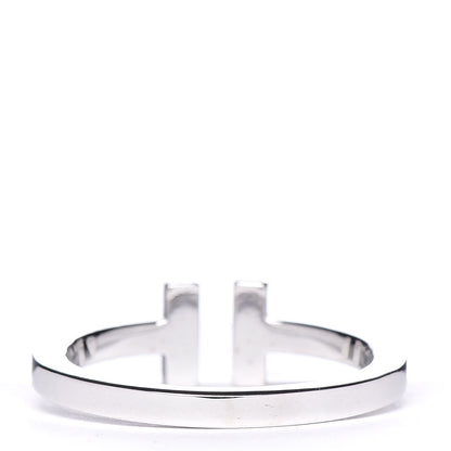 Tiffany 18K White Gold T Square Ring 66 11.5 4 of 5