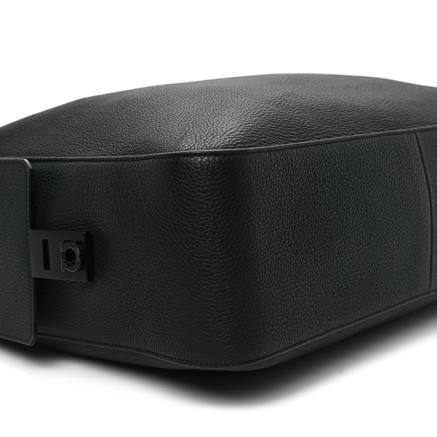 Calfskin Gancini Twins Slouchy Crossbody Bag Black