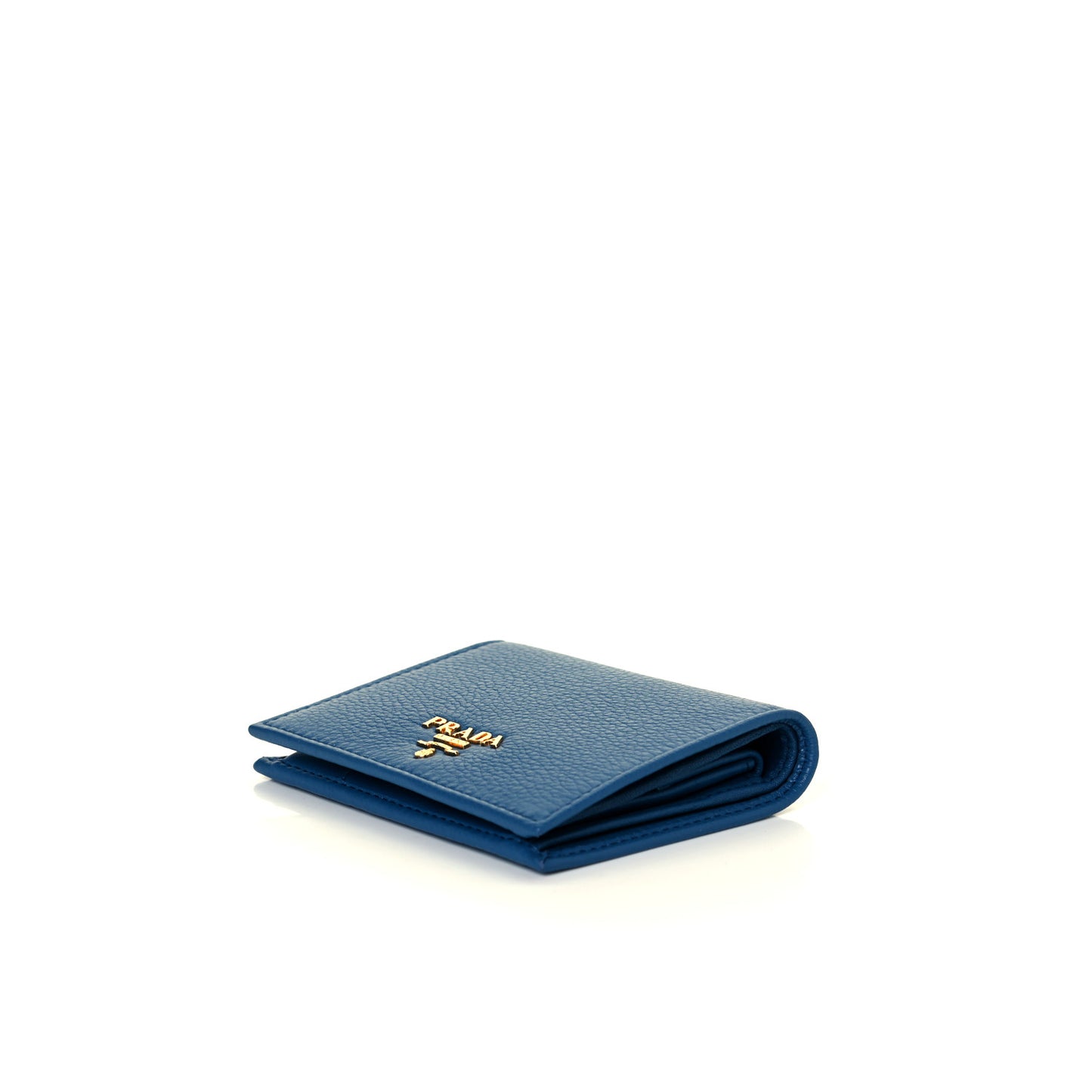 Vitello Grain Bi-Fold Wallet Bluette