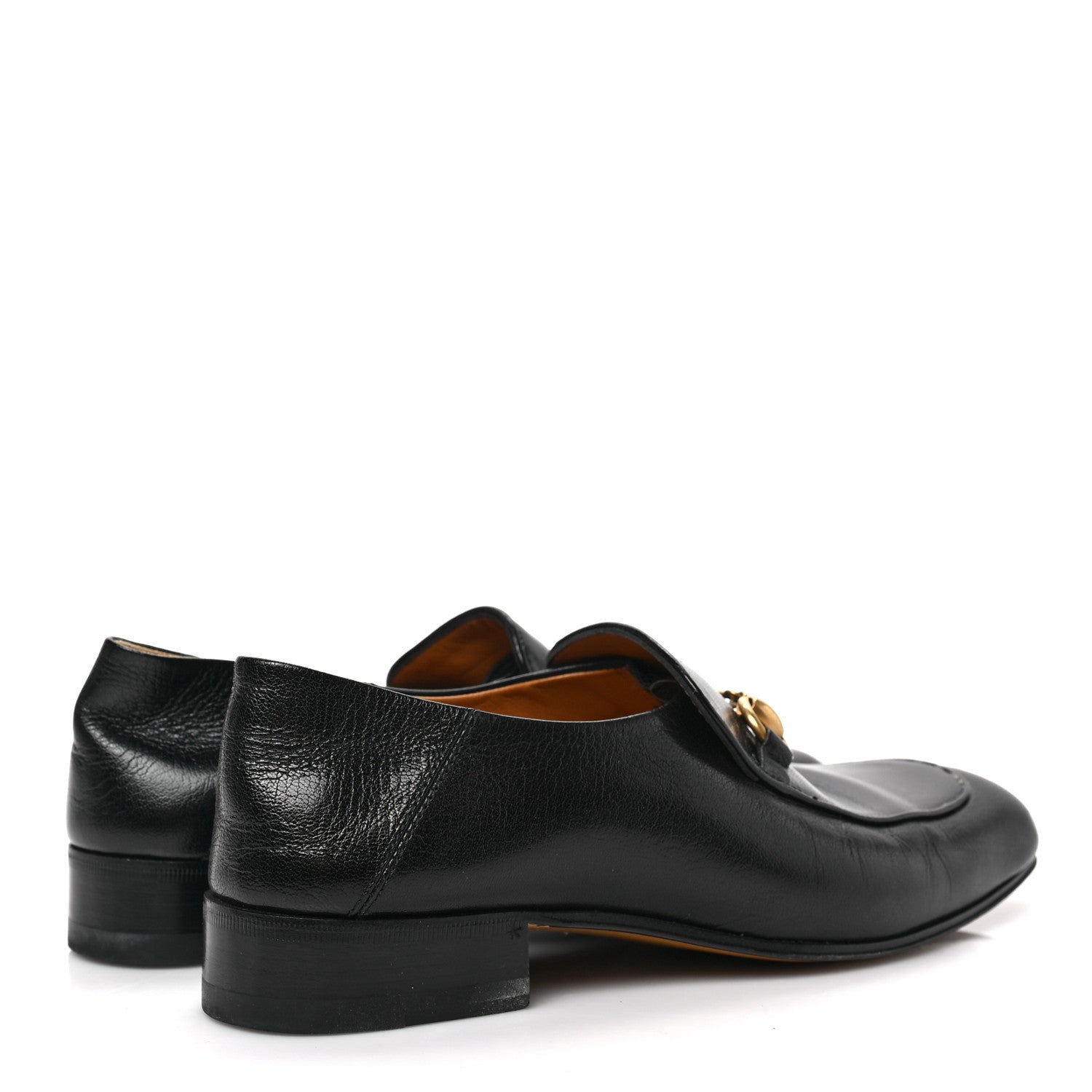 Gucci Goatskin Womens Horsebit Mid-Heel Loafers 36.5 Black 4 of 7