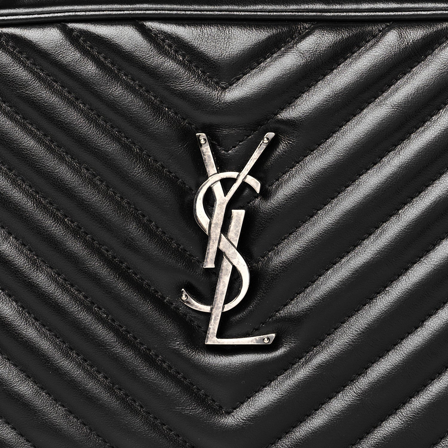 Saint Laurent Calfskin Matelasse Monogram Lou Camera Bag Black 8 of 10