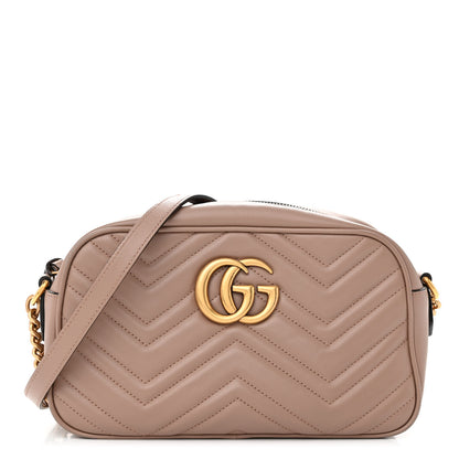 Gucci Calfskin Matelasse Small GG Marmont Chain Shoulder Bag Porcelain Rose 1 of 13
