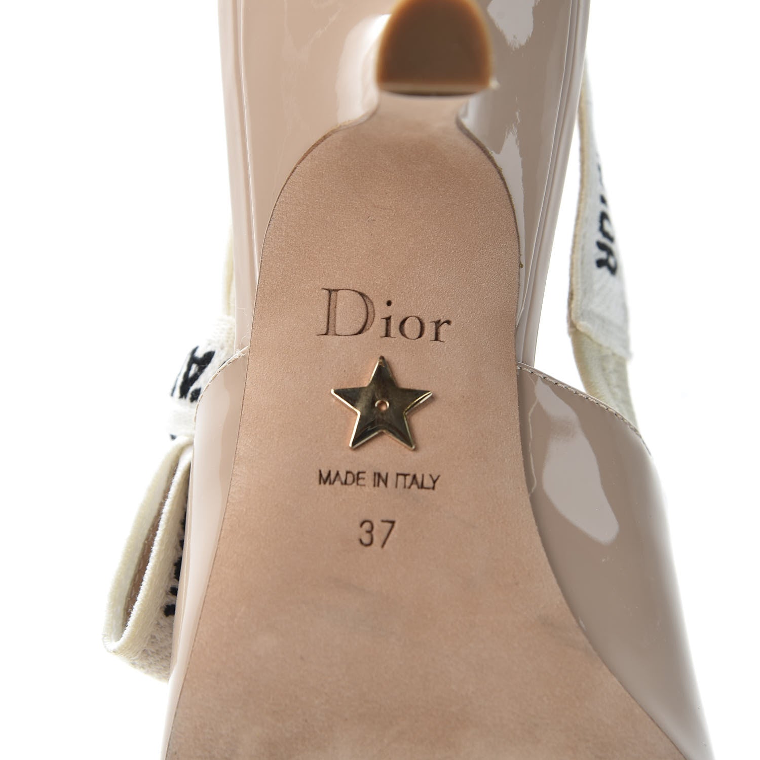Christian Dior Patent Ribbon J'Adior Slingback 65mm Pumps 37 Nude 9 of 9