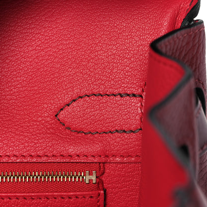 Hermes Taurillon Clemence Sombrero Birkin 30 Rouge H 22 of 37