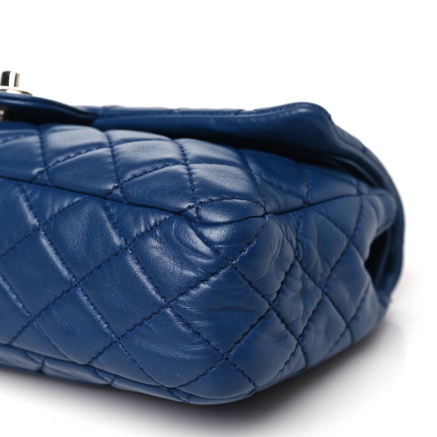 Chanel Lambskin Quilted Medium Double Flap Blue 10 of 11