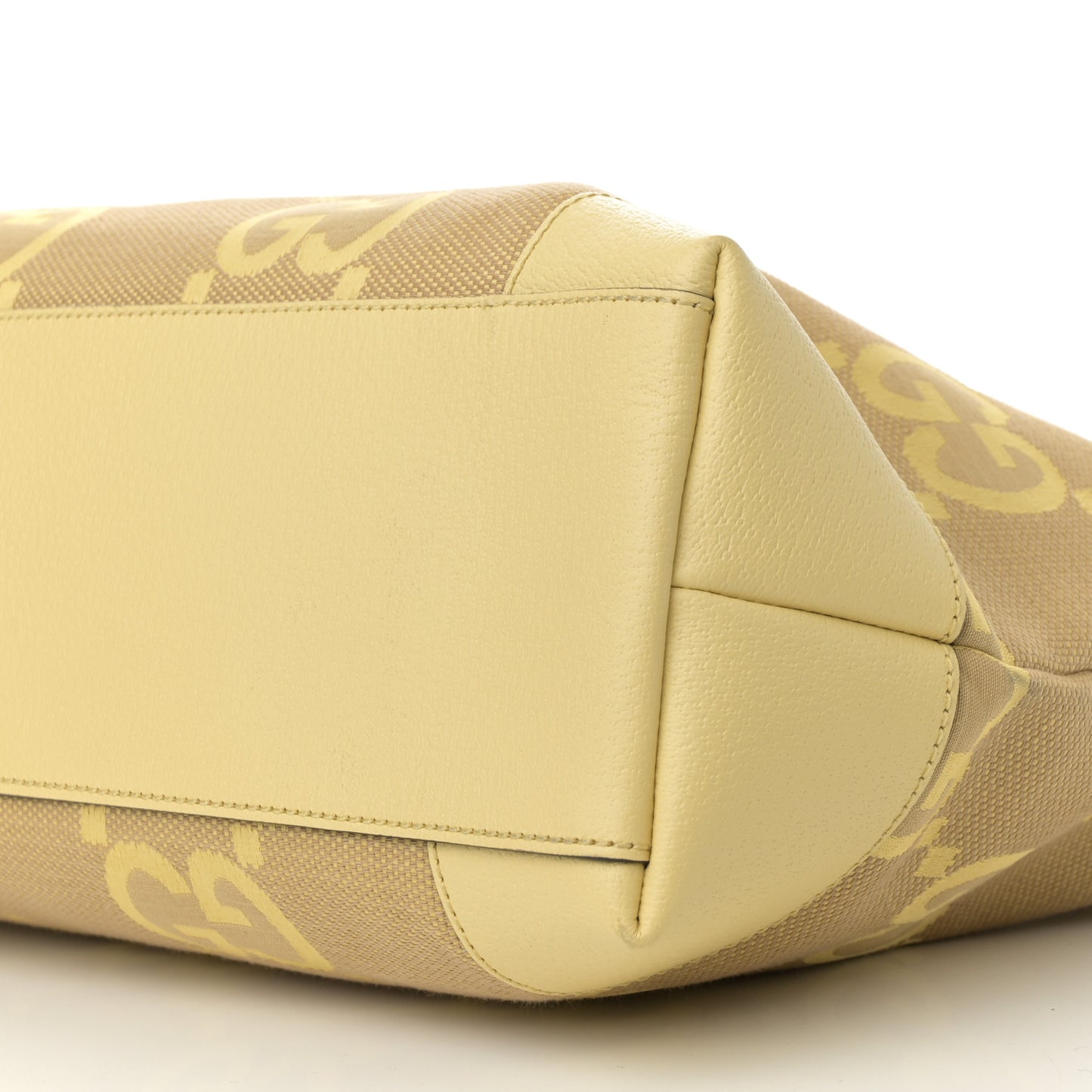 Monogram Jumbo GG Textured Dollar Calfskin Medium Ophidia Shopping Tote Beige Yellow