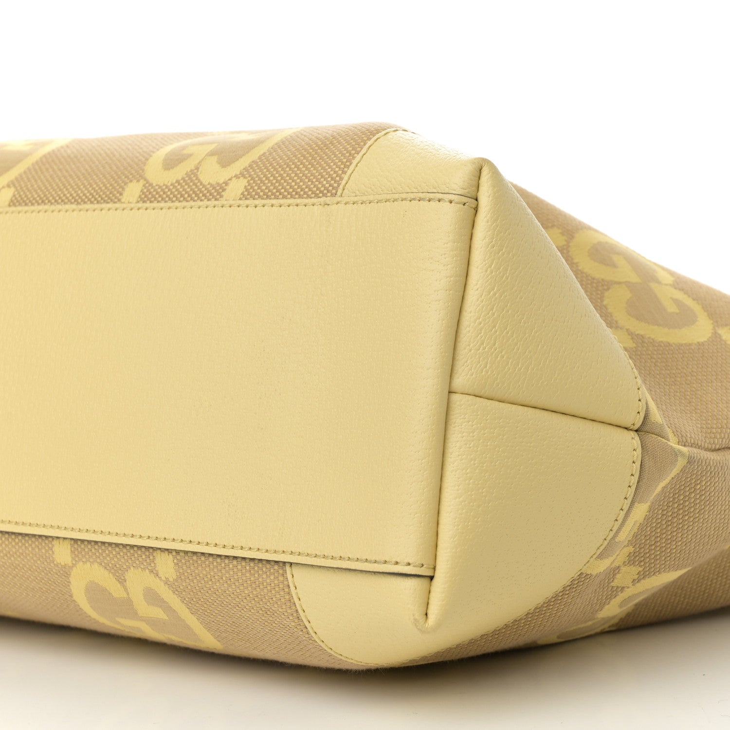 Gucci Monogram Jumbo GG Textured Dollar Calfskin Medium Ophidia Shopping Tote Beige Yellow 10 of 11