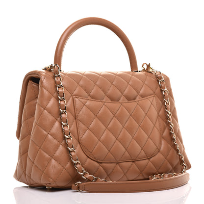 Chanel Caviar Quilted Small Coco Handle Flap Brown 3 of 10