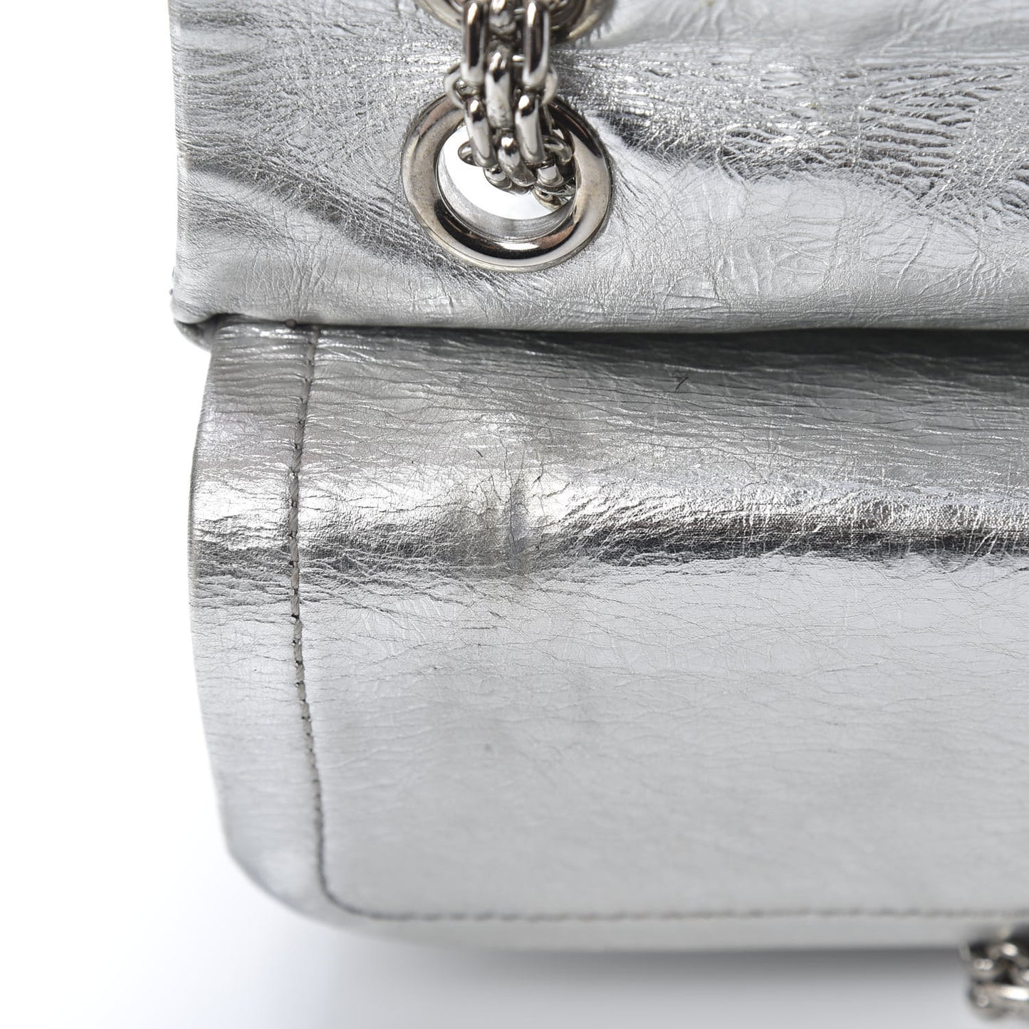 Metallic Aged Calfskin Quilted 2.55 Reissue 226 Flap Silver