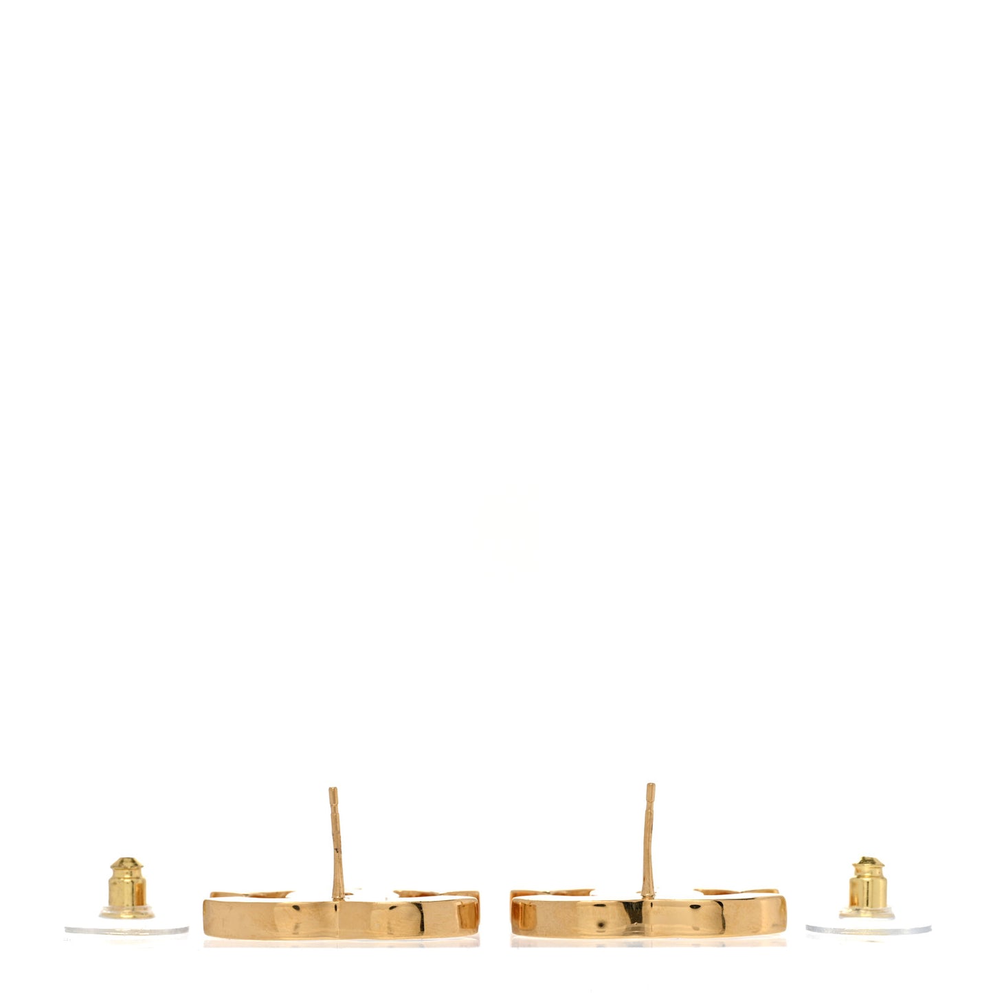Enamel CC Earrings Black Gold