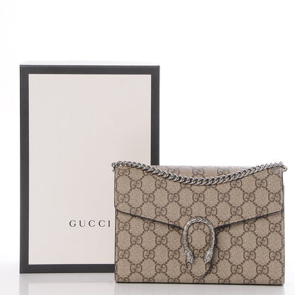 Gucci GG Supreme Monogram Mini Dionysus Chain Wallet Beige Taupe 8 of 8