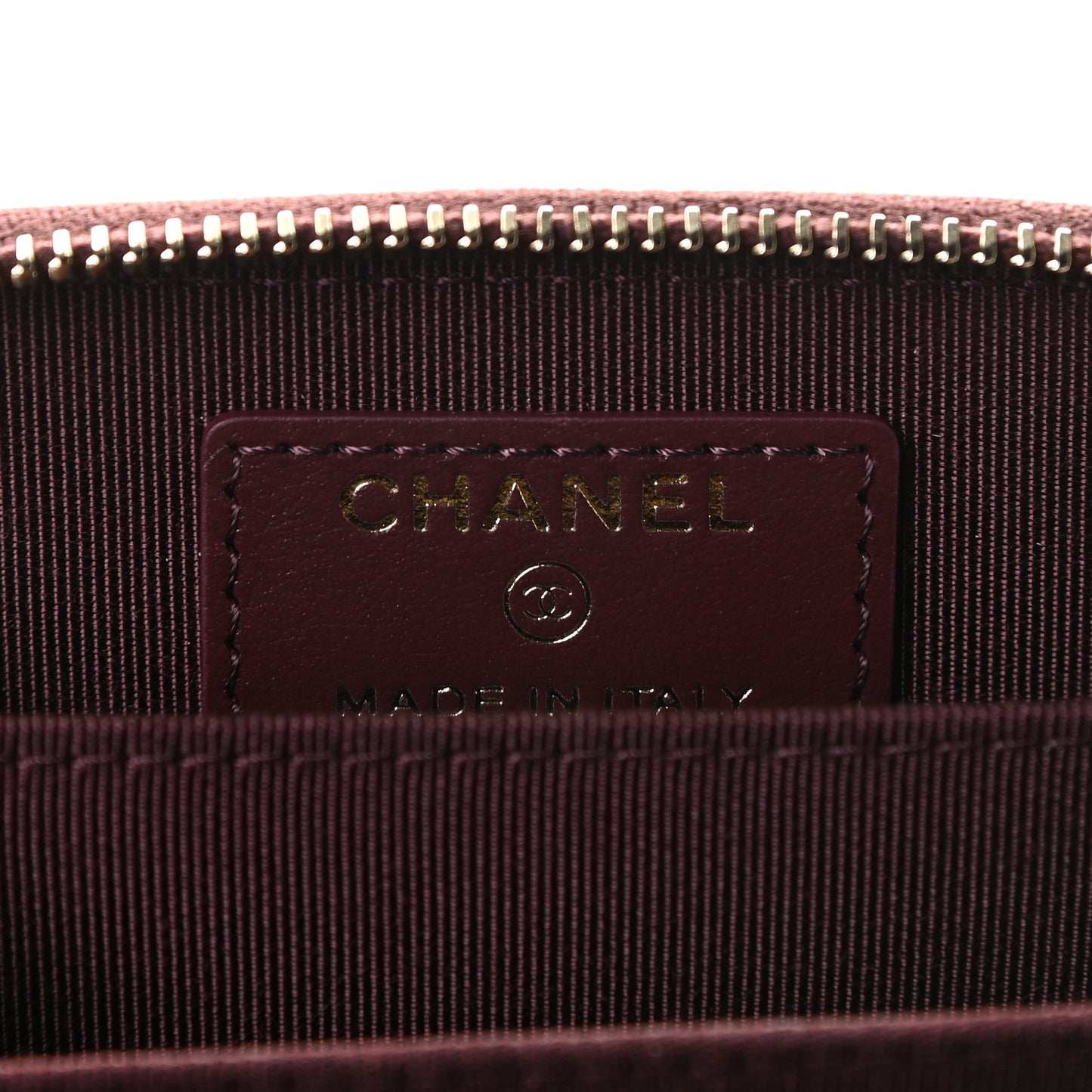 Caviar Quilted Zip Around Coin Purse Burgundy