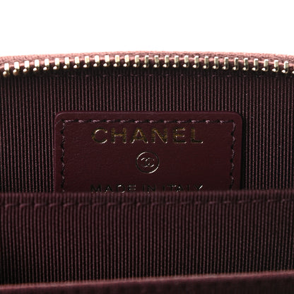 Chanel Caviar Quilted Zip Around Coin Purse Burgundy 6 of 8