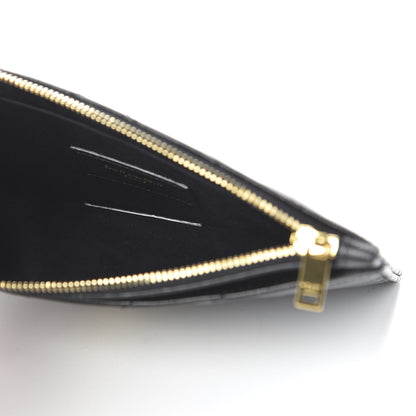 Saint Laurent Grain De Poudre Chevron Monogram Pouch Black 5 of 10