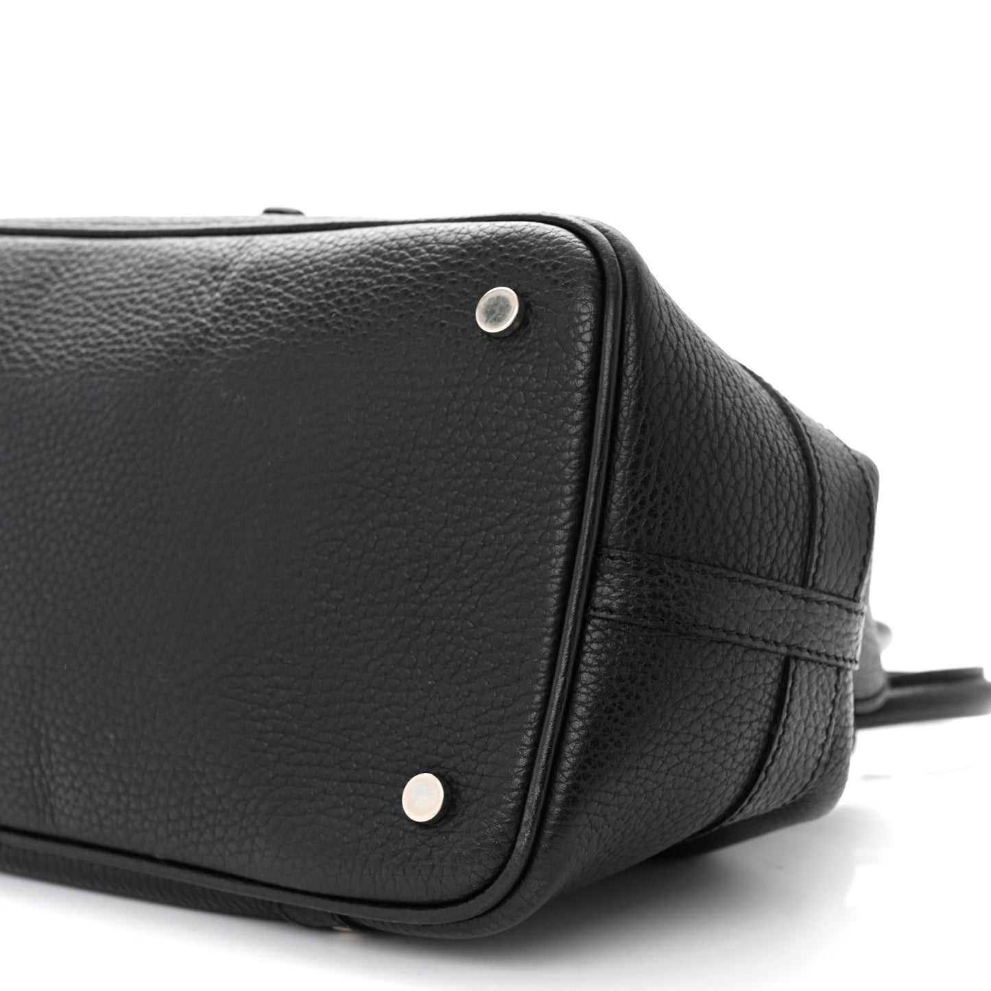 Calfskin Studded Buckle Tote Black