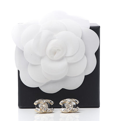 Chanel Crystal Baguette CC Earrings Gold 5 of 5
